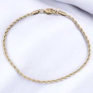 Rope Stainless Steel 8 inch 2.5mm width bracelet - Silver